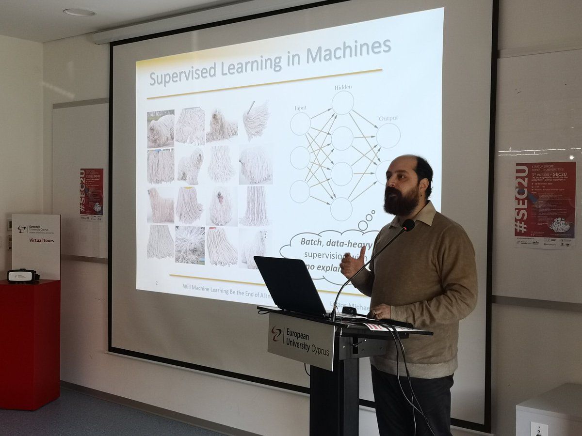 Loizos Michael, part of @RISECyprus and <a href="/CyCAT_EU/">CyCAT</a>, presents how #AI can be used for ethical reasons and build correct #machinelearning models to achieve great human friendly results.
#EUCPeak #startupeurope #Cyprus  <a href="/EuropeanUniCy/">EUC</a> <a href="/SEUNiversities/">SEUN</a> #startups <a href="/sim010101/">99% SIM</a>