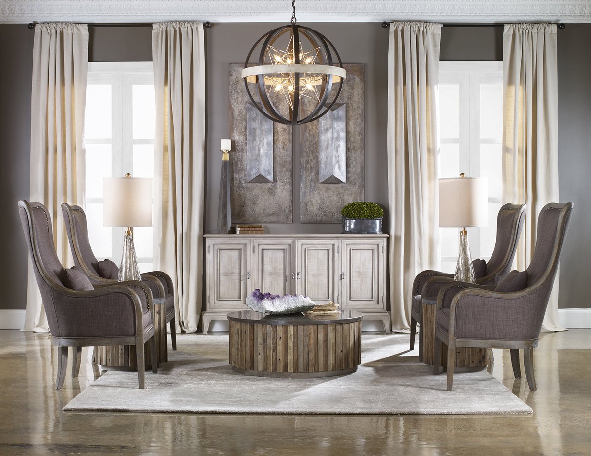 denneylighting's tweet photo. Starlight, Star Bright...a delicate brushed nickel geometric star, eight light chandelier inside a textured bronze/stained wood banded orb is as dreamy as a winter's night constellation! #inspiredlighting #denneylighting #shoplocal #homefortheholidays #lightthenight https://t.co/t7YdZ3GLAa