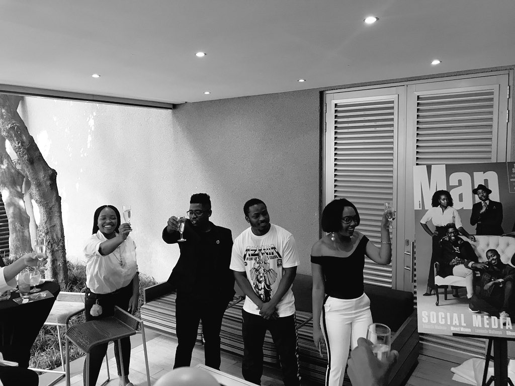 Likers_2Do's tweet photo. Celebrating the NEW COOL

We ouchea @TheMaslowHotel with the covers stars for the @ManMagSA Jan Cover.

We are so proud of some of our favorite creatives! @sibumabena @Sibu_MpanzaSA @MenziXL @AustinMalema @Luyanda_Maf 👌🏾

✨SHINE✨

#ManMagSA #ManMagJanCover https://t.co/omphAPPbkD