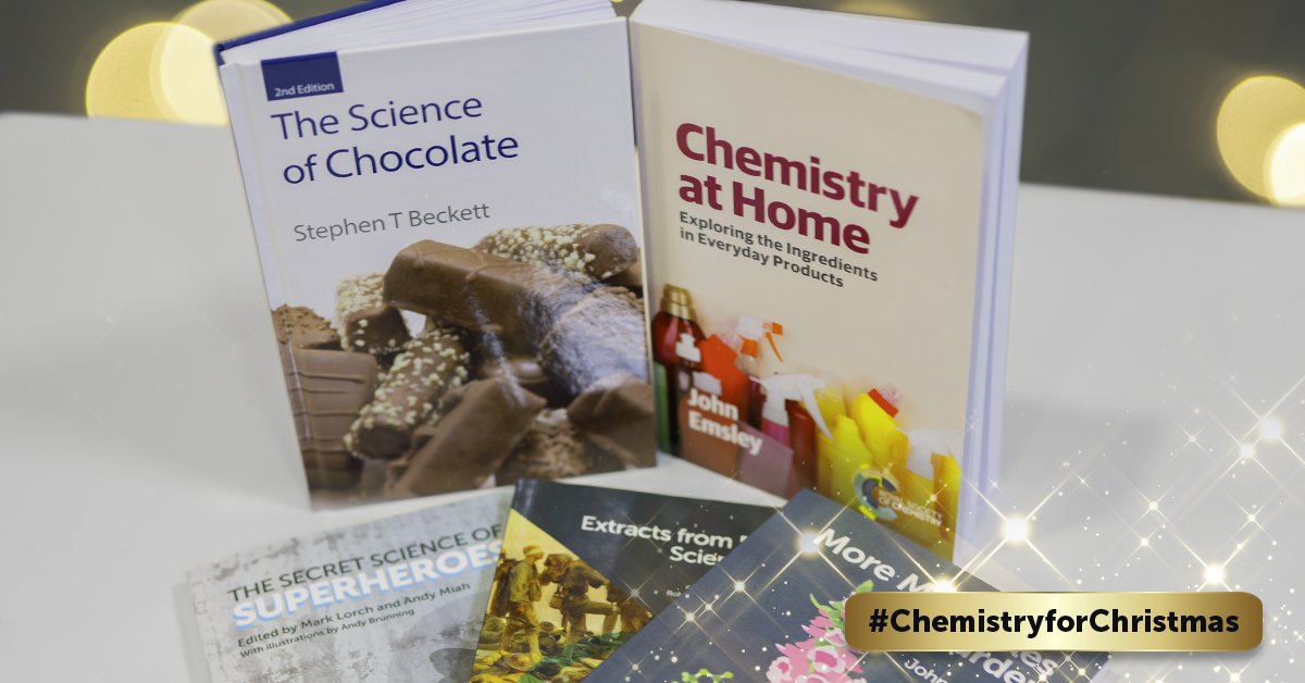 RoySocChem's tweet photo. Next up for our #ChemistryforChristmas giveaway you have the chance to win a set of four Royal Society of Chemistry books as well as a goody bag! To enter just RT and FOLLOW before 23.59 (UK time) 13 December 2018 #ChemistryforChristmas T&amp;Cs: https://t.co/g5HjueJSRb https://t.co/FfSZPWO7un