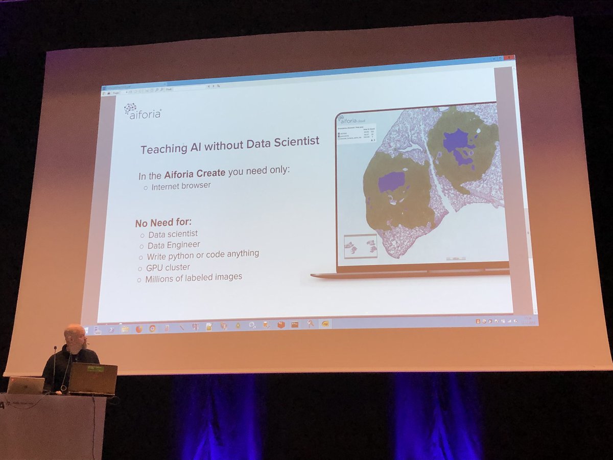 LauriLoven's tweet photo. #aiforia enables domain experts train AI models, get rid of those expensive data scientists. #AIDay2018 @RopponeTuomas https://t.co/6HFrJLLThE