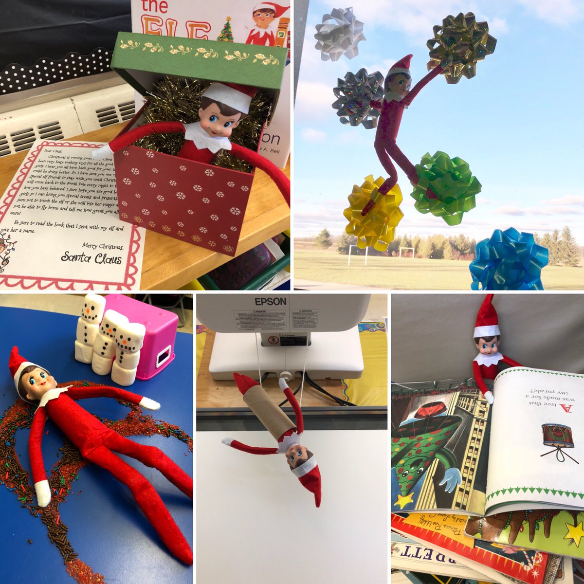 Peppermint the Elf is making herself very comfortable in our classroom! <a href="/downieps/">Downie Central PS</a>