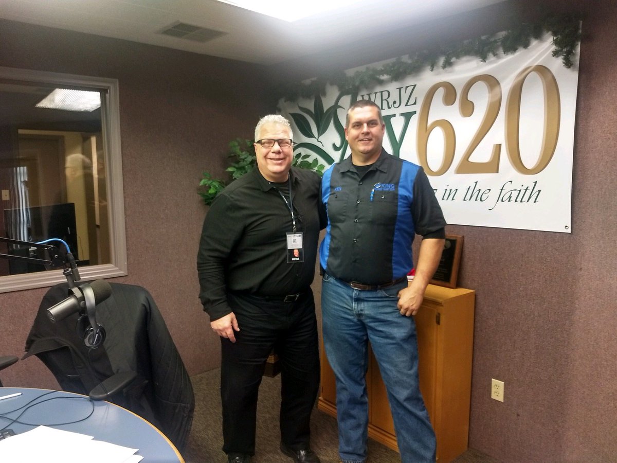 bbelljoy620's tweet photo. With Ken King of King Pure Water. New sponsor of our studio! https://t.co/0P8Vo5FbIe