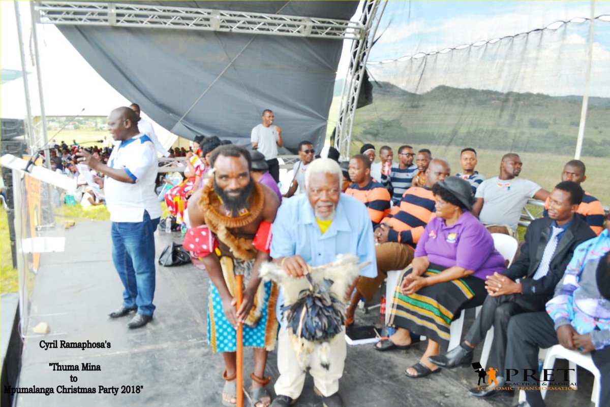pret_sa's tweet photo. Cyril Ramaphosa Christmas Party for the elderly and the widowed Albert Luthuli eManzana Mantjolo Village in Partnership with the Mantjolo Traditional Council 8 Dec 2018 https://t.co/LAYry1yW47