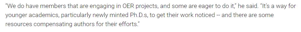 When Michael Spinella, executive director of the Textbook and Academic Authors Association (TAA), acknowledges #OER as a publication option for faculty authors you know that the impact and momentum is building. insidehighered.com/news/2018/12/1…