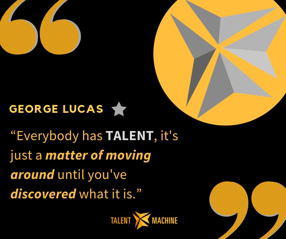 ❝Everybody has #TALENT, it's just a matter of moving around until you've discovered what it is.❞ #GeorgeLucas 
👉 And that's why we are here! #TalentMachine ★ Your #TalentAgency ★
📝 Register now! talentmachine.co.uk #EntertainmentIndustry #artislife #BackgroundArtist