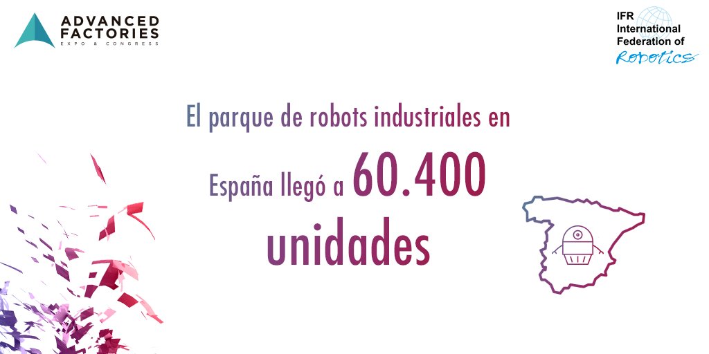 AdvanFactories's tweet photo. El parque de #robots industriales en España llegó a 60.400 unidades, según el informe de @IFR_Robots 
https://t.co/jb4IAvuscp 
#industria40 @AerAutomation #robótica #automatización https://t.co/WLAnpyBSXe