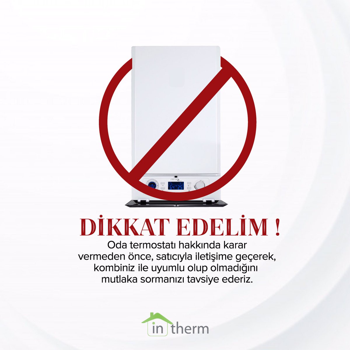 inthermcomtr's tweet photo. DİKKAT EDELİM !

Oda termostatı hakkında karar vermeden önce, satıcıyla iletişime geçerek, kombiniz ile uyumlu olup olmadığını mutlaka sormanızı tavsiye ederiz.‼️ https://t.co/tvUjtAFr9R