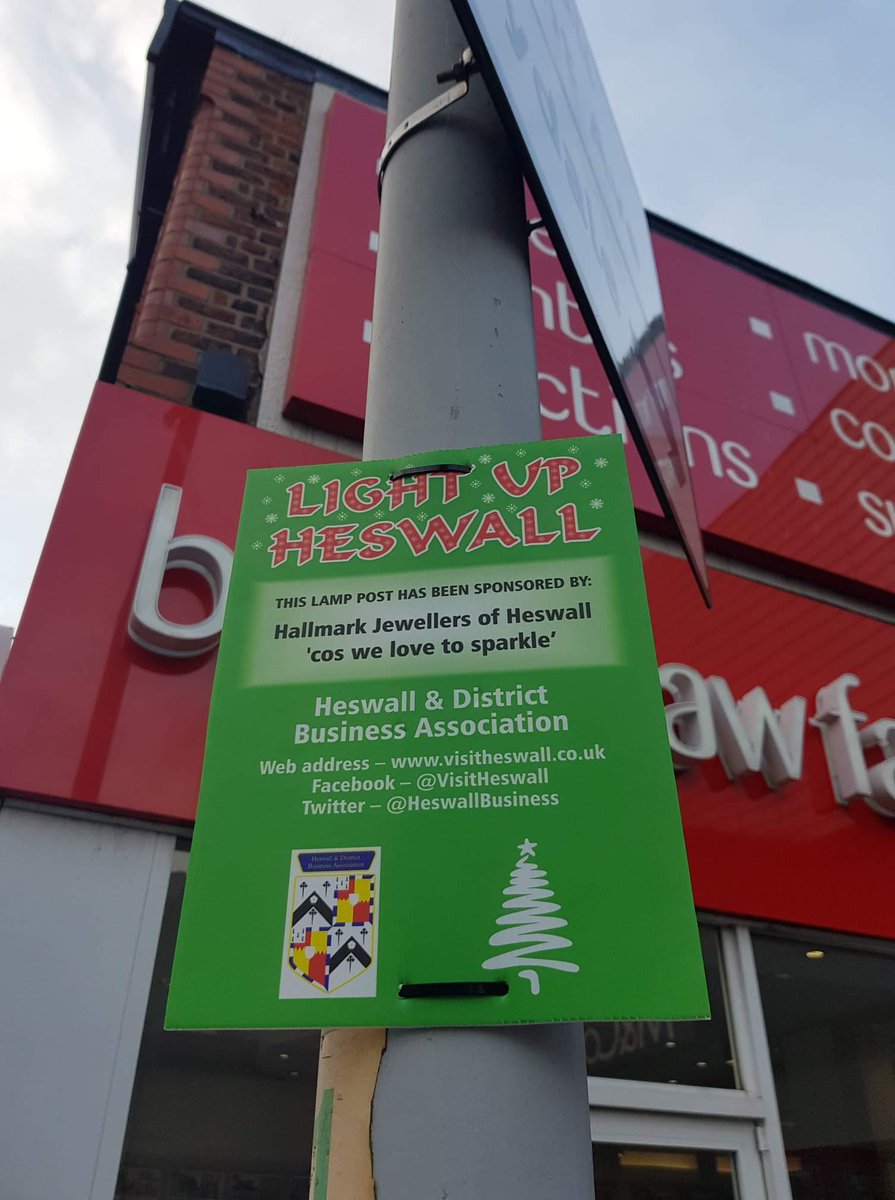 HeswallBusiness's tweet photo. Thank you to  @HallmarkHeswall for sponsoring a lamp post this year! https://t.co/15CE3jdzUh