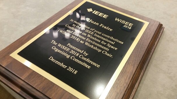 TotinFraire's tweet photo. I'm very happy of receiving this recognition from the IEEE Wireless for Space and Extreme Environment #WiSEE2018 community. This is the 2018 edition of the event in #Huntsville, #Alabama, the city were the Saturn V rocket that took the man to the Moon was built. Fantastic moment! https://t.co/BLHdytn0wC