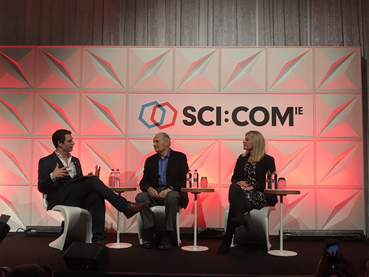 Dr_Niamh_Shaw's tweet photo. Yay! We finally got @alanalda to #Ireland. Our wonderful Alex Boyd from @UCDSciEx shared the connections between our #Connect2Communicate workshops &amp; how @scicomie got him here with @LauraLindenfeld #improv #theatre https://t.co/tiWZSQ1JSv