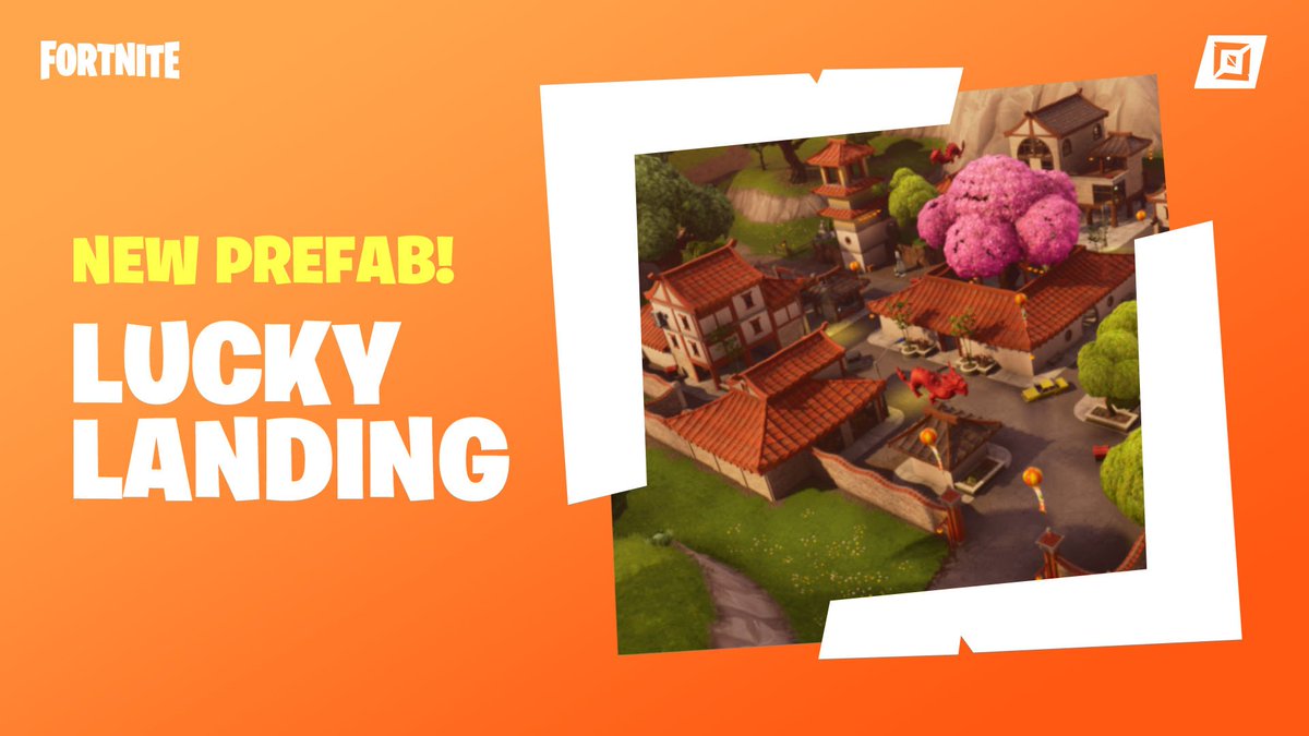 Add some new flair to your builds in #FortniteCreative with the new Lucky Landing Prefab! 
 
Share your builds with this new prefab using #LuckyLandingLandlords