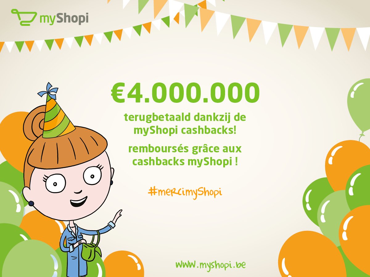 Bedankt aan al onze trouwe myShopi fans! Merci à tous nos utilisateurs! 🎉🔥💰