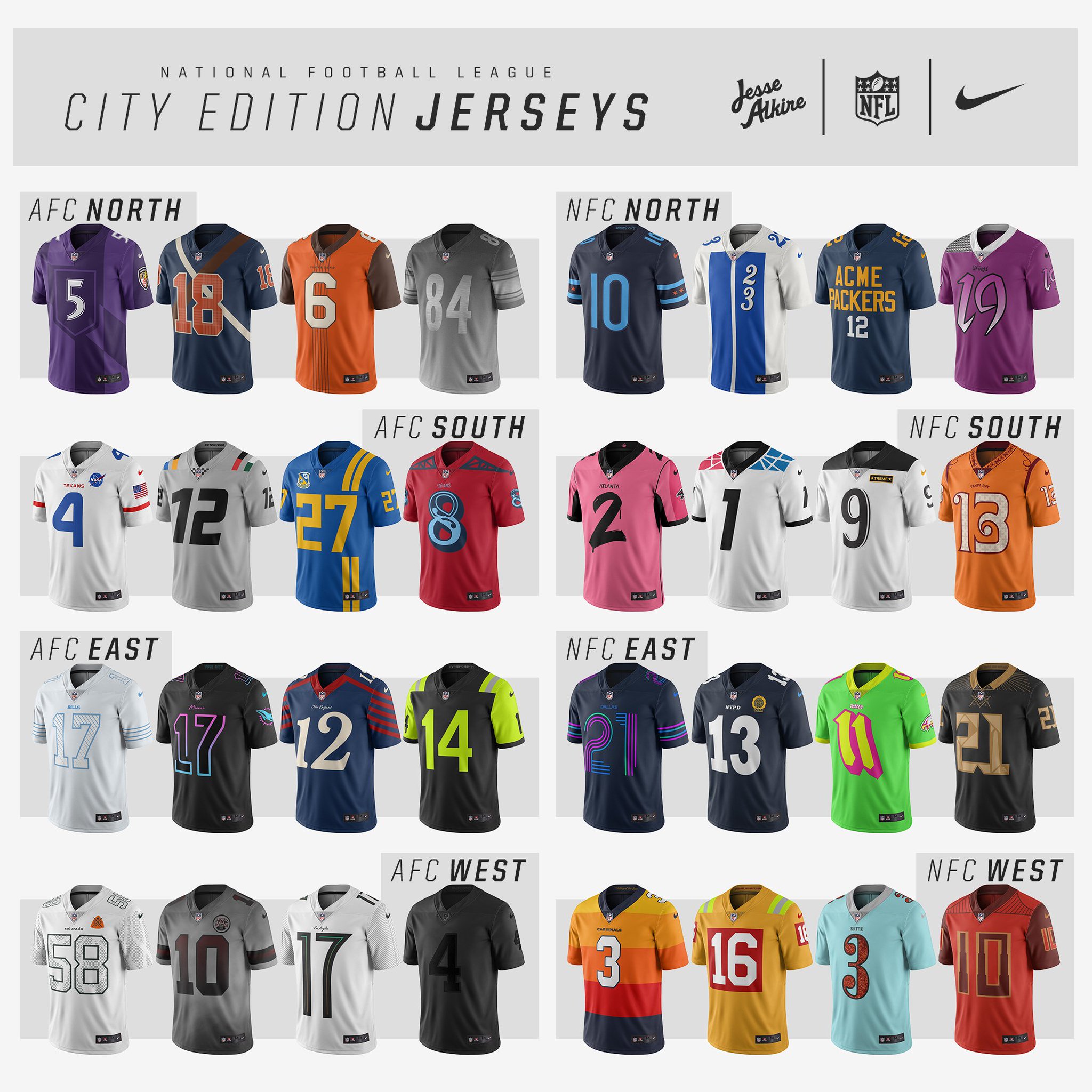 Jesse Alkire on X: 'What if Nike made City Edition uniforms for the NFL?  See all 32 jerseys in more detail here:    / X