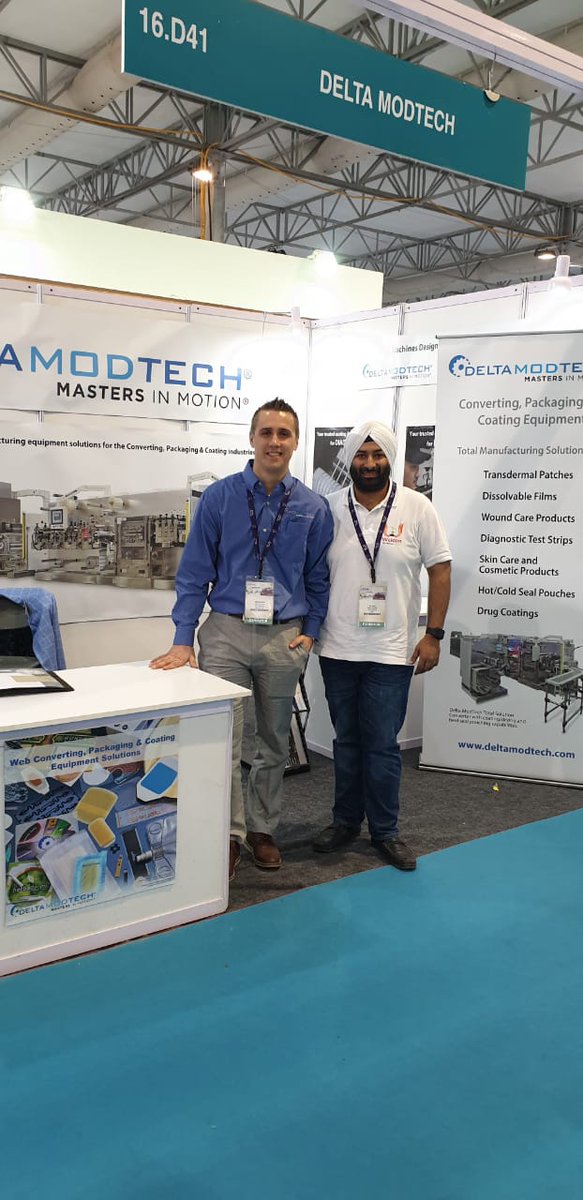 DeltaModTech's tweet photo. We had a great first day at PMEC! If you missed us, stop by stand 16.D41 to learn how we can build a total manufacturing solution for your product. #converting #coating #diecutting #packaging @CPhIWW #IndiaPharmaWeek #CPHIIndia2018 #PMEC2018 https://t.co/uCTuye7AAG https://t.co/p6ZUgvBOUn