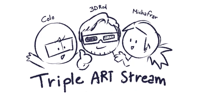 TRIPLE ART stream! https://t.co/xxAcvmSo7v
Come join me, @3DROD @Nagrolaz  draw a bunch of stuff :D ! 