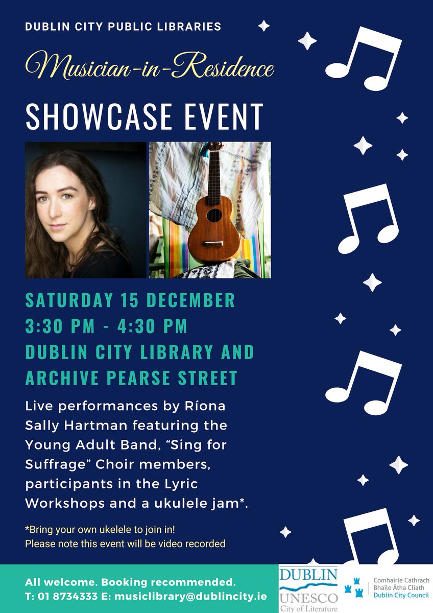 dubcilib's tweet photo. We have a wonderful showcase happening in Pearse Street Library this Saturday afternoon with performances by our Musician in Residence and talented members of the public!
Come along and enjoy the music - you can even join in with your own ukulele! https://t.co/gZQYsGzHAb