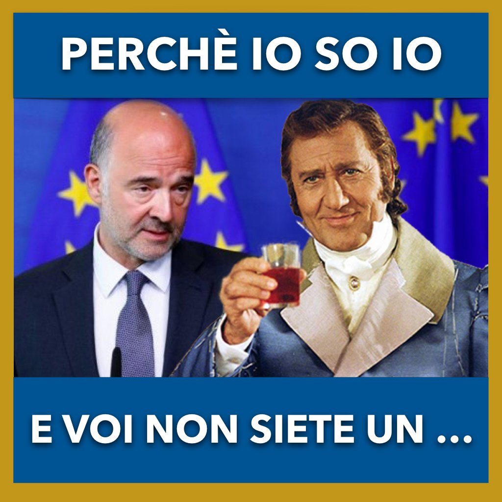 #Moscovici è il nuovo Marchese del #Grillo.“Io so’ io e voi nun sete un…” l’Europa consente a #Parigi di sforare il 3% mentre all’#Italia questa flessibilità non è permessa “il nostro caso è diverso”. Un peso due misure..