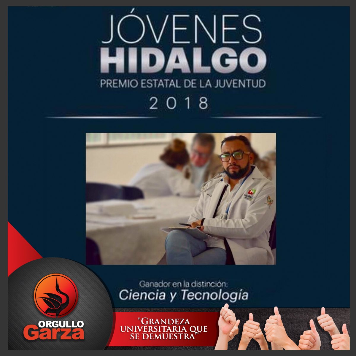 UAEH_OFICIAL's tweet image. Felicidades al Mtro. José Alfredo Méndez Díaz del Área académica de Gerontología del @ICSa_UAEH, PREMIO ESTATAL DE LA JUVENTUD 2018 por el desarrollo de políticas públicas en Salud y Desarrollo Social dirigidas a Personas Adultas Mayores Hidalguenses. ¡Enhorabuena!
#OrgulloGarza