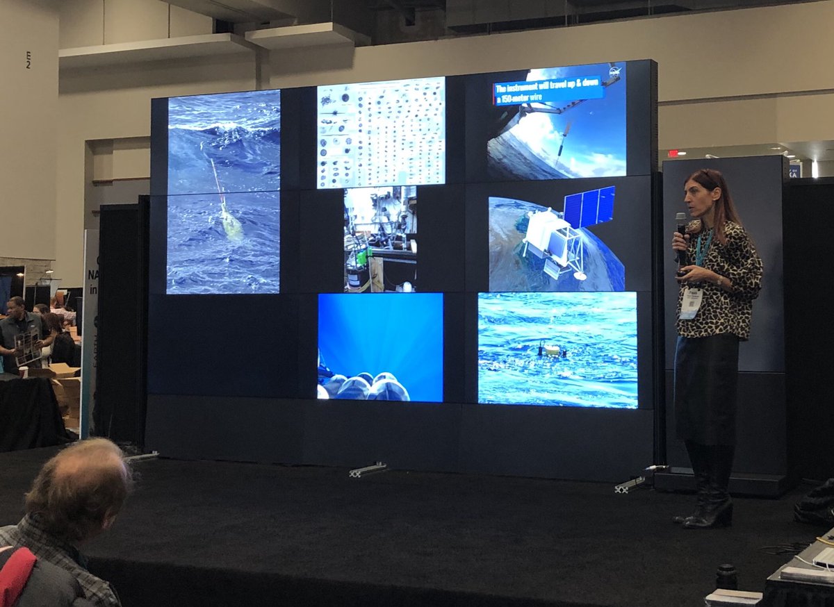 NASA_NAAMES's tweet image. The NASA ocean science story continues at the hyperwall with an overview of EXPORTS from Dr. Paula Bontempi and Dr. Ivona Cetinic #2018AGU