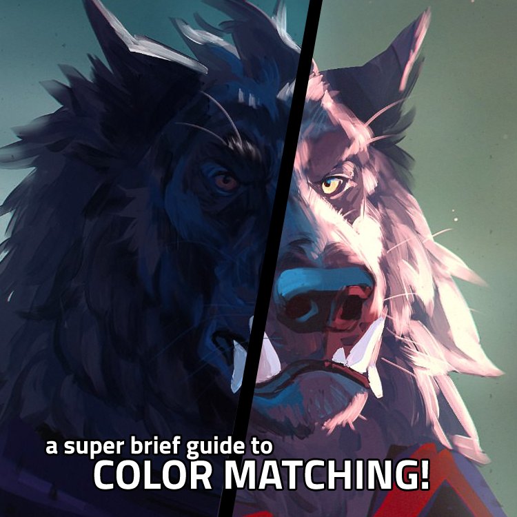 Treatscraft's tweet image. I'm sure a ton of people already know how to do this, but I only learned recently, so I wanted to share one of my favorite thumbnailing tricks! Color matching is SUPER helpful to quickly map out potential color schemes :D