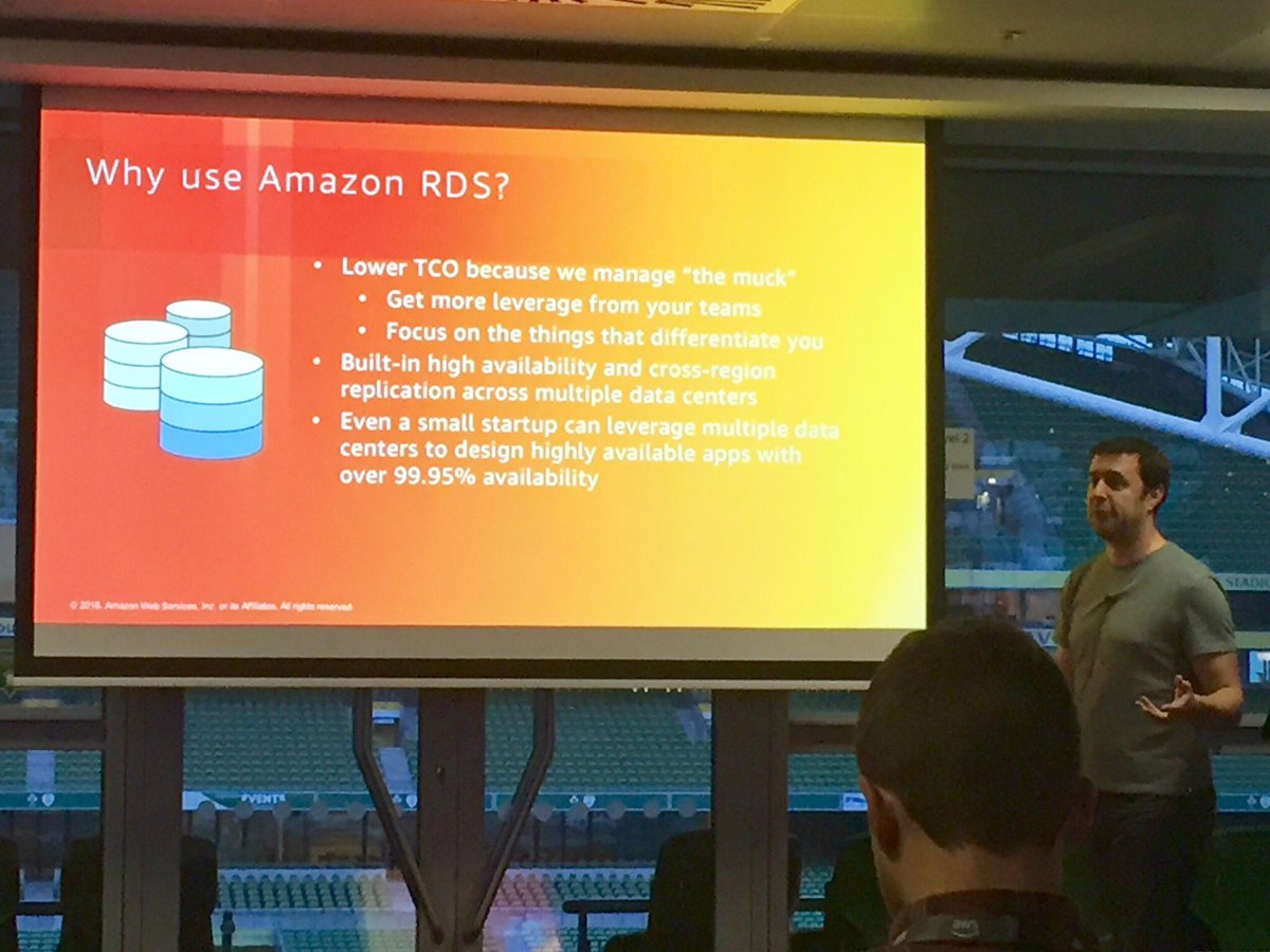 AlanStirling's tweet image. Last session of the day. AWS RDS with @ric__harvey. #BuildOnAWS @AWS_UKI