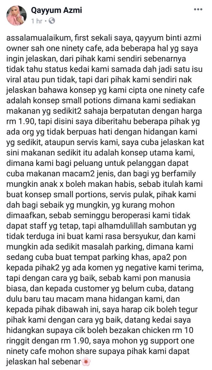 <a href="/InjangNation/">Injang</a> Dengar dulu penjelasan owner kedai #OneNinetyCafe oklah tu portion dengan harga