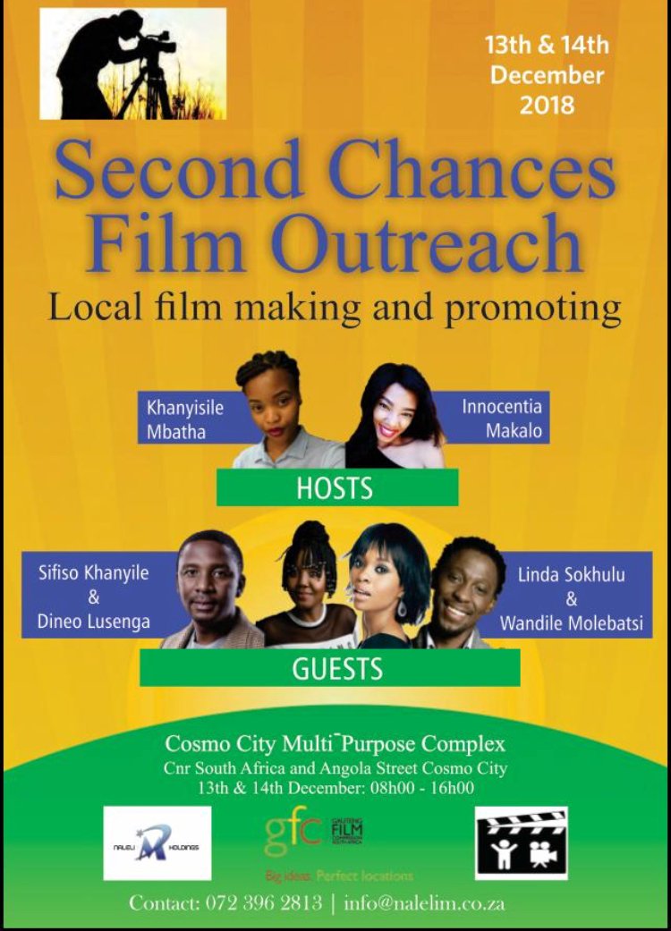 NomfundoFilm's tweet image. Catch Dineo Lusenga, the lead actress and co-producer of @nomfundo, at the Second Chances Film Outreach initiative in Cosmo City.
Nomfundo will be screened this Saturday (14 December) between 12h30 and 13h00. See you there!
#communityscreening #cosmocity