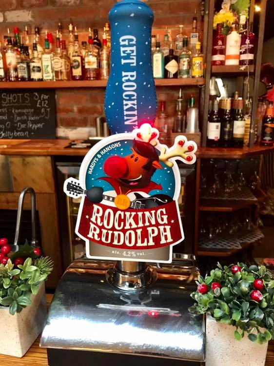 Just on at #HideoutTaunton Rocking Rudolph, 4.2% abv. Full of hops, this dark full bodied malty &amp; fruity ale is the perfect festive winter warmer - just in time for a bit of a festive chill in the air!
