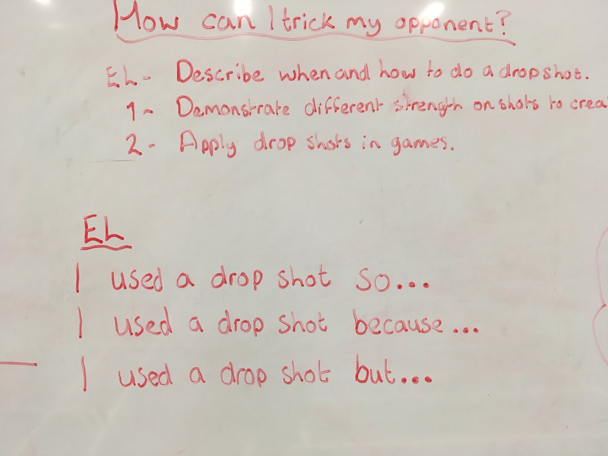 MistaMintoPE's tweet photo. Started to use sentence starters and conjunctives for pupils to articulate understanding. Really simple and worked a treat in helping pupils to eloquently articulate their understanding of tactics! Especially good with EAL pupils. Thanks @LisaPal48627795 for the idea! https://t.co/gVzuVxn2mL
