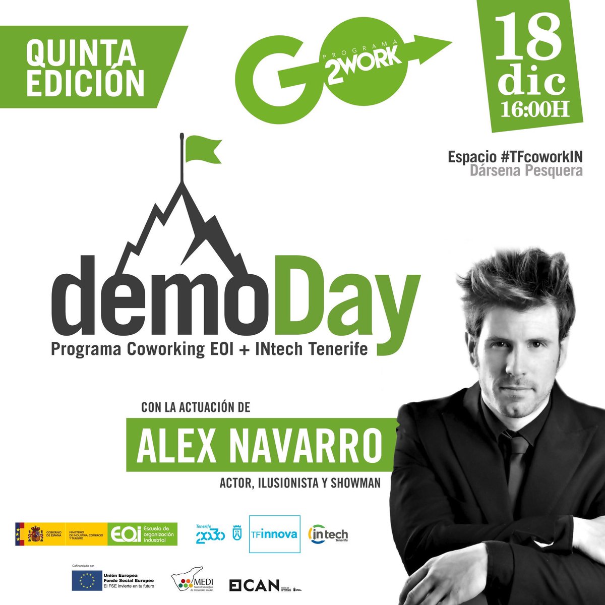 Nos vemos la semana q viene #Tenerife! 👏🏽👏🏽👏🏽 @INbusinessTF #eoi #demoday #go2work #evento #showman #presentador