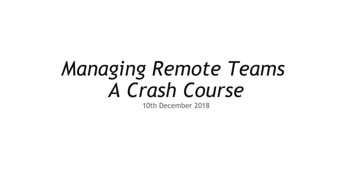 Ok, it's finally done and published!  Thanks to everyone giving feedback 🙏

* "Should we do remote?"
* "How did you make remote work for your team?"
* "Our team struggles with engineers being remote…"

New post: Managing Remote Teams: A Crash Course ❤️
klinger.io/post/180989912…