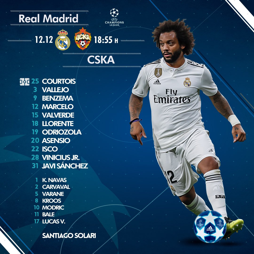 レアル マドリード C F Cl Cskaモスクワ 戦のスタメンはこちら Rmucl レアル マドリード C F Cl Cskaモスクワ 戦のスタメンはこちら Rmucl
