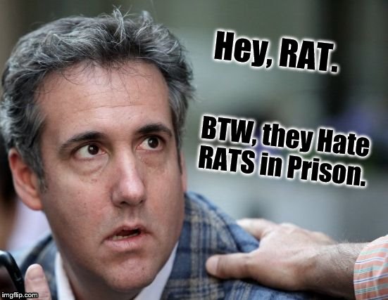 Rat Michael Cohen going to jail for 36 months starting on March '19