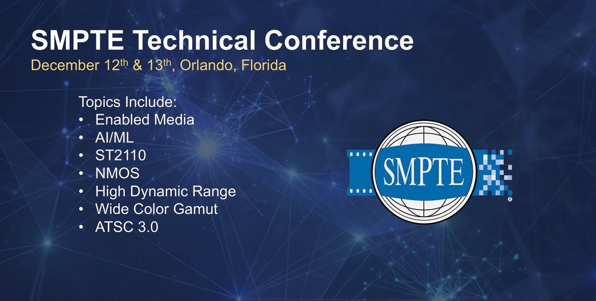 smptefl's tweet photo. Starting at 1pm today! Registration is open. #SMPTE #SmpteFlorida #FTC18 @smpteconnect https://t.co/oDrOPrJECT