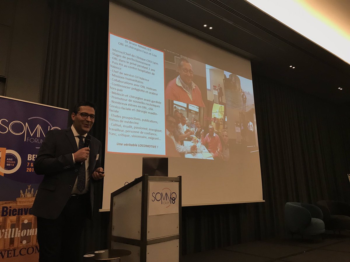Somnoforum 2018: hommage au Dr Bruno NAVAILLES qui nous a quitté en mars 2018, homme érudit et généreux, ami et maître, il a participé activement à l’essor du congrès et à la formation des chirurgiens ORL dans la prise en charge médico-chirurgicale de l’apnée du sommeil.