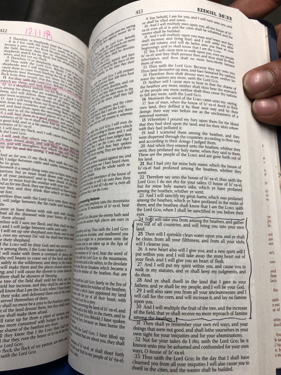 h2Onotflammable's tweet photo. I will take you from among the heathen, and gather you out of all countries, and bring you into your own land. Then will I sprinkle clean water upon you, and ye shall be clean: from all your filthiness, and from all your idols, will I cleanse you. Ez. 33:24, 25 @Pastor_Scott https://t.co/wxkiSqs4T1