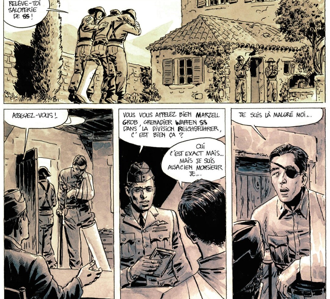 Liloudelu's tweet image. Passionnant témoignage de #PhilippeCollin sur la terrible expérience de son oncle, "malgré lui" enrôlé dans la Waffen SS.
"Le voyage de Marcel Grob", une façon touchante de demander pardon à celui qu'il croyait nazi jusqu'au jour où...
Psst, Père Noël! 🎅
#malgrenous #Alsace #bd