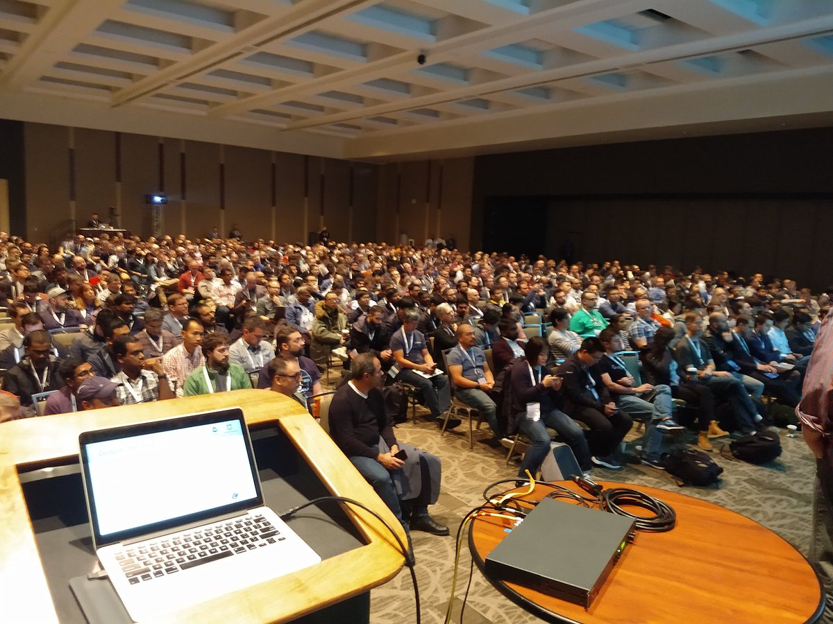 FrancoisTur's tweet photo. Did my first talk in CloudNativeCON in Seattle. About CoreDNS and Kubernetes @corednsio @CloudNativeFdn @kubernetesio. Impressive attendance. https://t.co/BchJL7zYdG