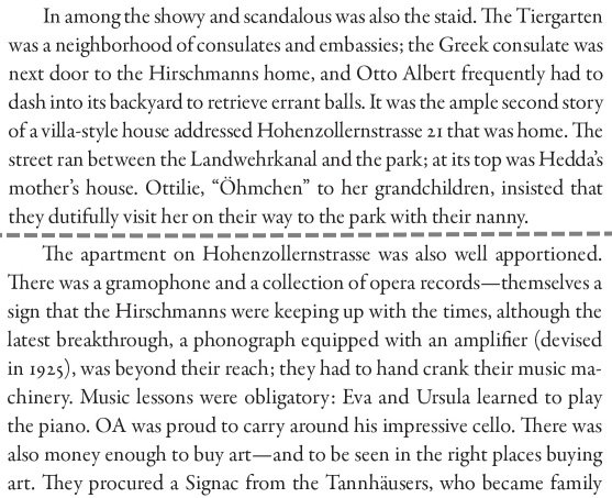 16\\ … at the Hohenzollernstr. 21, now Hiroshimastraße. The house did not survive, but the Greek embassy next door is being rebuilt, into whose backyard young Albert often dashed “to retrieve errant balls”, as Jeremy Adelsman ( @GlobalHistLab) writes in his biography of Hirschman.