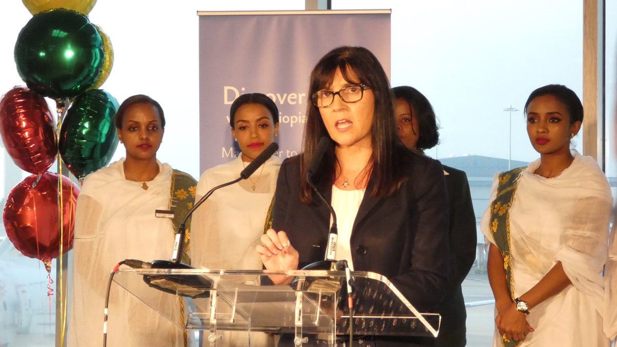 ethantchandler's tweet photo. Fantastic addresses yesterday at the inaugural event from the Ethiopian Ambassador to the U.K., Ethiopian Airlines CEO, Trade Envoy Jeremy Lefroy and Manchester Airport COO Tricia Williams - all explaining the benefits of a route to Africa’s primary aviation hub ✈️🇪🇹 #MAN2Addis https://t.co/oL2PdsuUKt
