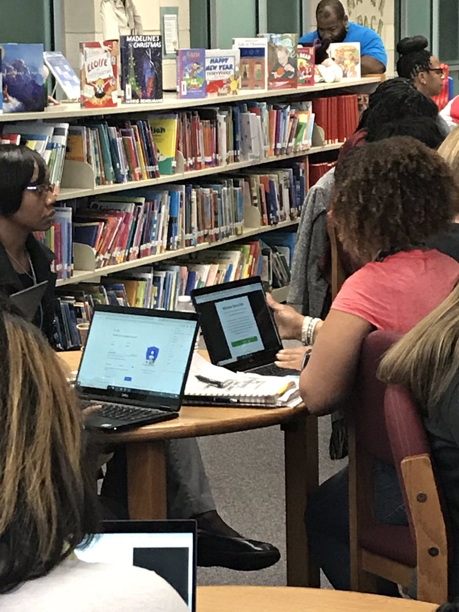 msedbostic's tweet photo. Leading and learning with First grade teacher @TarynchaseTy on how to create @DonorsChoose grants with the @wrefama staff! #WREnow #Leading4Change https://t.co/XJILwjwTEl