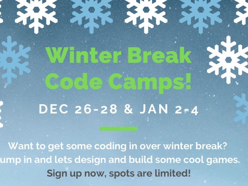CoderSchoolNS's tweet image. Winter Break &apos;WebRox&apos; &amp;amp; &apos;Games Are Awesome!&apos; Code Camps buff.ly/2Qr89kj