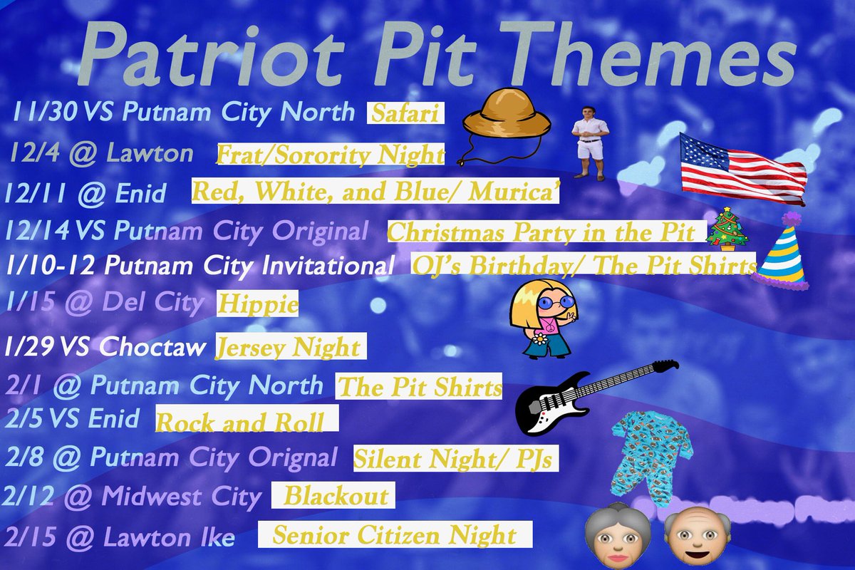 PitPatriot's tweet photo. Themes for THE PIT❗️*all themes are subject to change* #goldballchasin https://t.co/YM3xFCNr2V