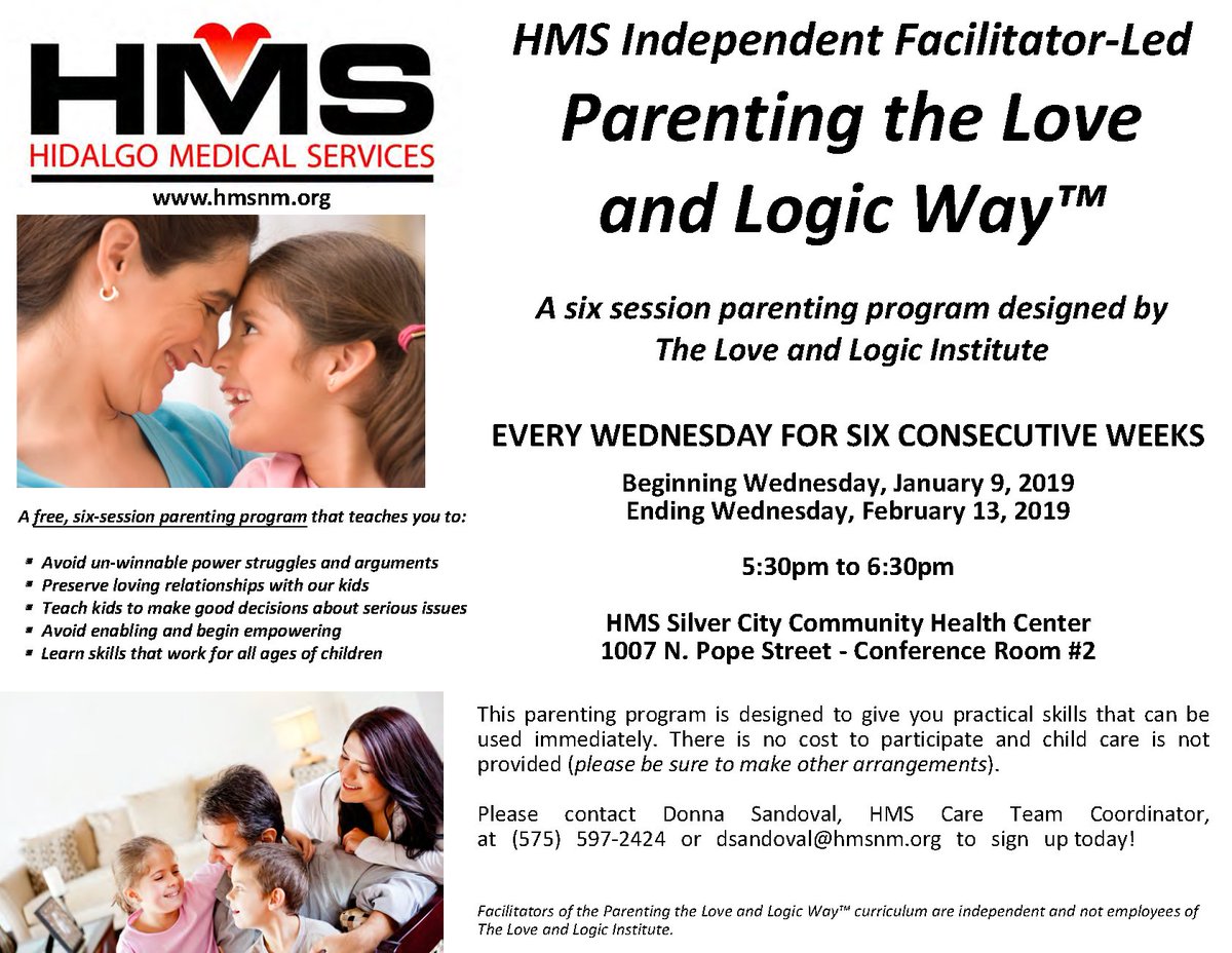 HMSNewMexico's tweet photo. This @HMSNewMexico independent facilitator-led, six-session parenting program, is designed by @loveandlogic to give attendees practical skills that can be used immediately.

Sign up at (575) 597-2424 or via email at dsandoval@hmsnm.org https://t.co/lFXvvzfAXR