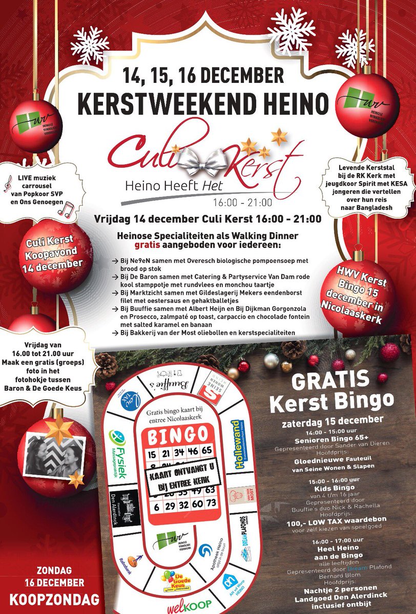 Nog even en dan het fantastische Culi kerst weekend in Heino!