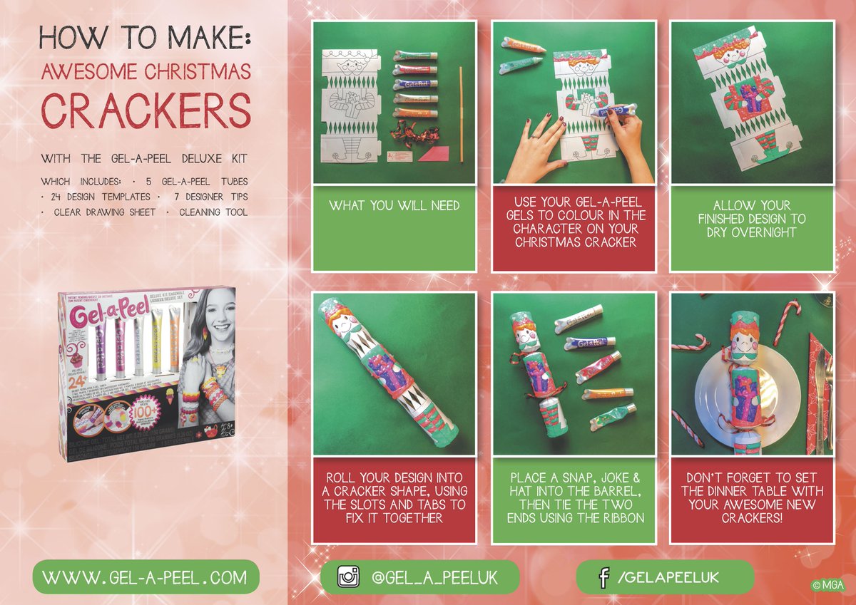 Create awesome homemade Christmas crackers with our Gel-a-Peel Deluxe Kit 🎄🎁🎉