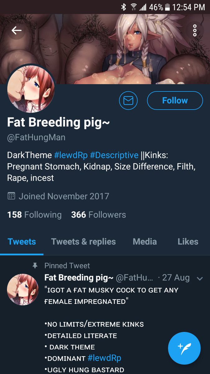 " Eew Rape roleplay. Oh and fat pig fetish ."