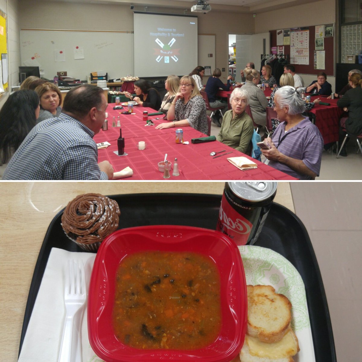 jp2chaplaincy's tweet photo. A huge THANK YOU to Ms. Hamilton and her Hospitality &amp; Tourism students who hosted staff at JPII's own Unity Cafe. All proceeds go to "Be An Angel" campaign. @LDCSBSchools @AdminJp2 @JP2Council https://t.co/0WgHl3BFEO