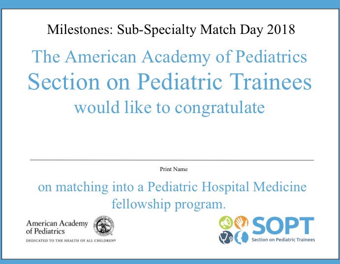DrJenChen4kids's tweet photo. Excited for #MatchDay2018, especially who will be joining the @PHMFellowships family today! Hint to all fellows, you can stay in @AAPSOPT and even become a leader 😉
#futureFAAP #tweetiatricians #PedsHM https://t.co/2uA3v14I32